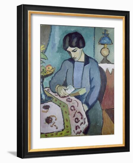 Frau Des Kuenstlers (Studie Zu Einem Portraet), 1912-Auguste Macke-Framed Giclee Print