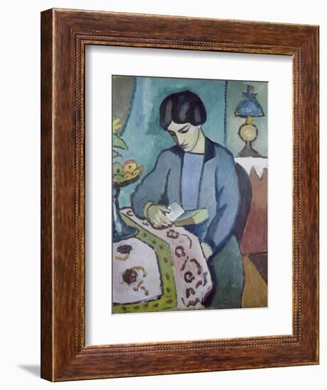 Frau Des Kuenstlers (Studie Zu Einem Portraet), 1912-Auguste Macke-Framed Giclee Print