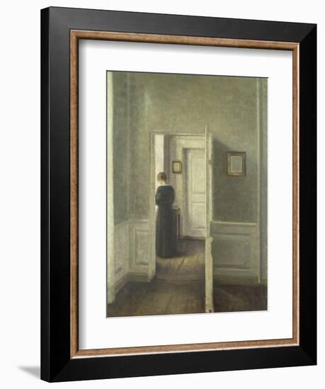 Frau in Einem Hellen Innenraum, 1913-Vilhelm Hammershoi-Framed Giclee Print