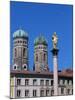 Frauenkirche Towers and Mariensaule (St. Mary's Column), Munich, Bavaria, Germany-Yadid Levy-Mounted Photographic Print