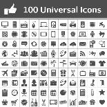 100 Universal Icons-frbird-Framed Stretched Canvas