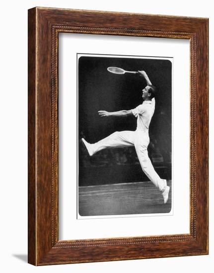 Fred. J. Perry Playing on the Centre Court at Wimbledon-null-Framed Photographic Print