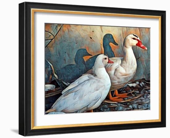 Fred & Lucy Duck Family-sylvia pimental-Framed Art Print