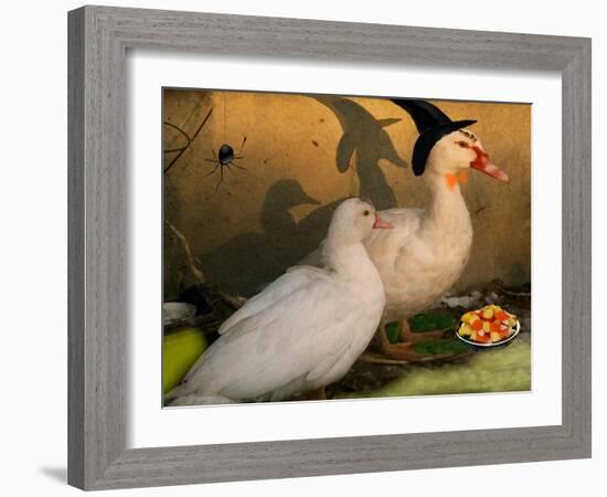 Fred & Lucy Halloween Ducks-sylvia pimental-Framed Art Print