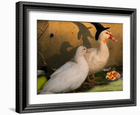 Fred & Lucy Halloween Ducks-sylvia pimental-Framed Art Print