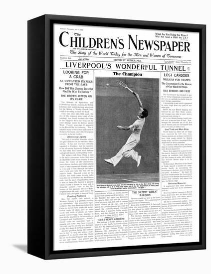 Fred Perry, Front Page of 'The Children's Newspaper', July 1934-English School-Framed Premier Image Canvas