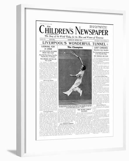 Fred Perry, Front Page of 'The Children's Newspaper', July 1934-English School-Framed Giclee Print