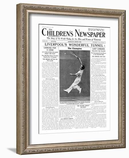 Fred Perry, Front Page of 'The Children's Newspaper', July 1934-English School-Framed Giclee Print