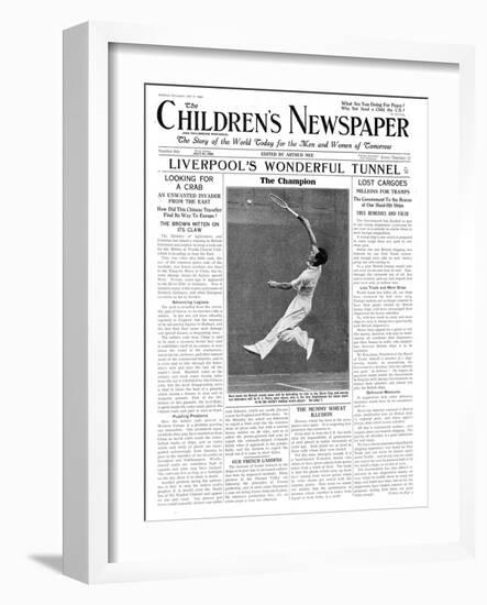 Fred Perry, Front Page of 'The Children's Newspaper', July 1934-English School-Framed Giclee Print