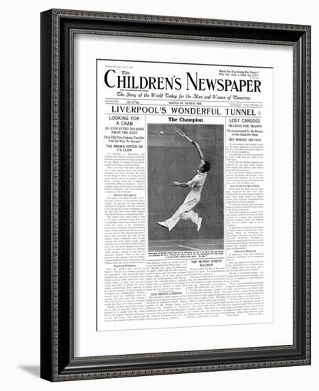 Fred Perry, Front Page of 'The Children's Newspaper', July 1934-English School-Framed Giclee Print