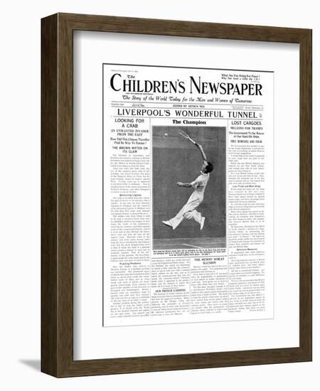 Fred Perry, Front Page of 'The Children's Newspaper', July 1934-English School-Framed Giclee Print