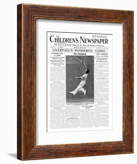 Fred Perry, Front Page of 'The Children's Newspaper', July 1934-English School-Framed Giclee Print