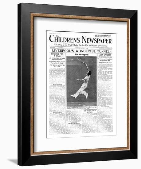 Fred Perry, Front Page of 'The Children's Newspaper', July 1934-English School-Framed Giclee Print