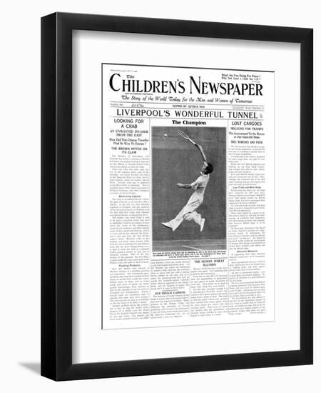 Fred Perry, Front Page of 'The Children's Newspaper', July 1934-English School-Framed Giclee Print