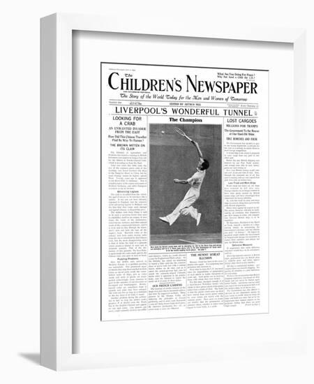 Fred Perry, Front Page of 'The Children's Newspaper', July 1934-English School-Framed Giclee Print