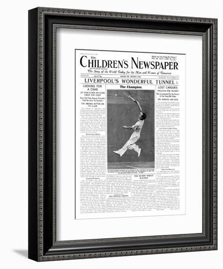 Fred Perry, Front Page of 'The Children's Newspaper', July 1934-English School-Framed Giclee Print