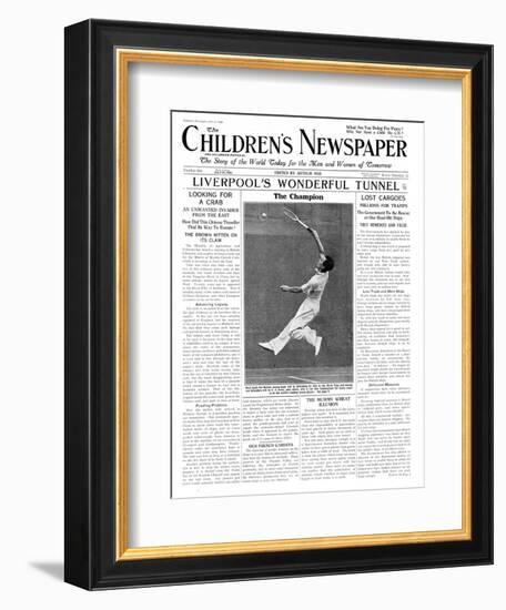 Fred Perry, Front Page of 'The Children's Newspaper', July 1934-English School-Framed Giclee Print