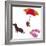 Fred With Beach Umbrella-Cindy Wider-Framed Giclee Print