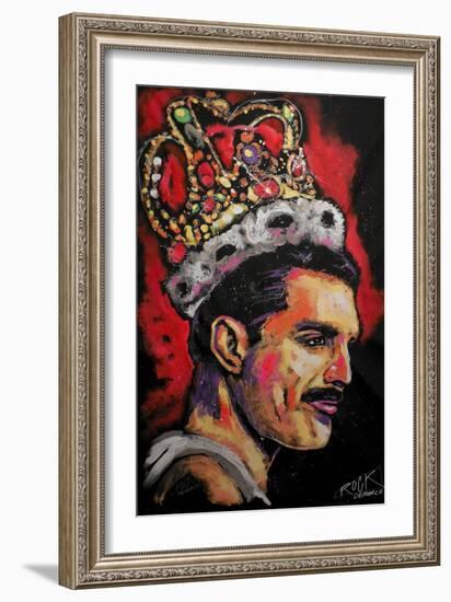 Freddie Mercury Painting 002-Rock Demarco-Framed Giclee Print