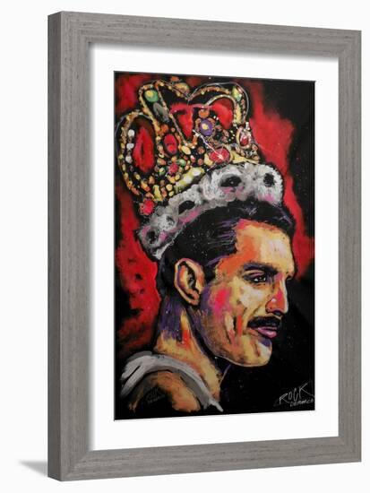 Freddie Mercury Painting 002-Rock Demarco-Framed Giclee Print