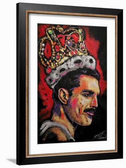 Freddie Mercury Painting 002-Rock Demarco-Framed Giclee Print