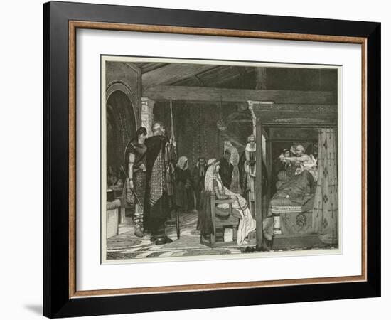 Fredegonde at the Death-Bed of Praetextatus-Sir Lawrence Alma-Tadema-Framed Giclee Print