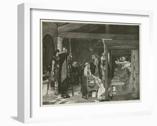 Fredegonde at the Death-Bed of Praetextatus-Sir Lawrence Alma-Tadema-Framed Giclee Print