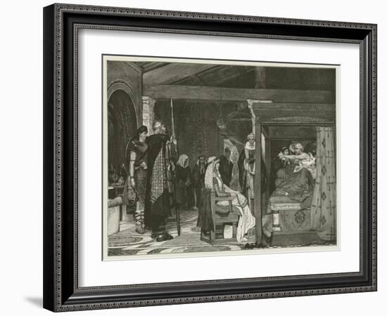 Fredegonde at the Death-Bed of Praetextatus-Sir Lawrence Alma-Tadema-Framed Giclee Print