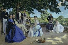 Family Reunion, the Artist with His Family on the Terrace in Méric, 1867-Frédéric Bazille-Framed Giclee Print