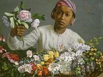 Young Woman with Peonies, 1870-Frederic Bazille-Giclee Print