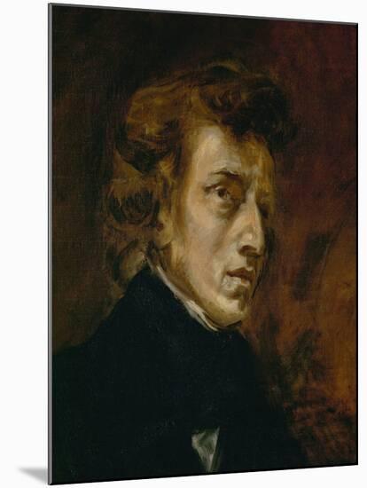 Frederic Chopin (1809-1849), Polish-French Composer-Eugene Delacroix-Mounted Giclee Print