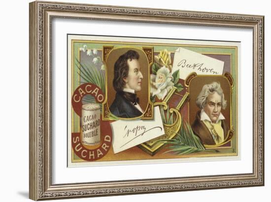 Frederic Chopin and Ludwig Van Beethoven-European School-Framed Giclee Print