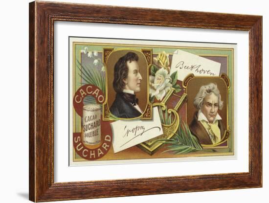 Frederic Chopin and Ludwig Van Beethoven-European School-Framed Giclee Print