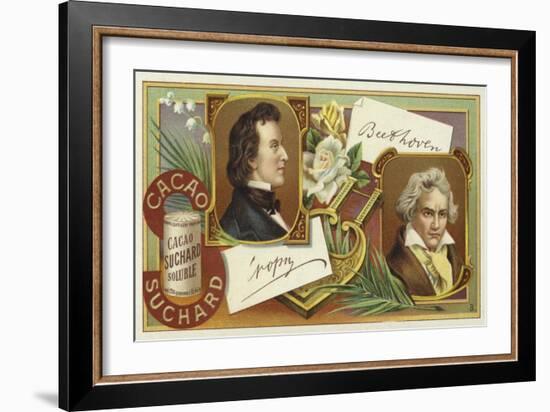 Frederic Chopin and Ludwig Van Beethoven-European School-Framed Giclee Print