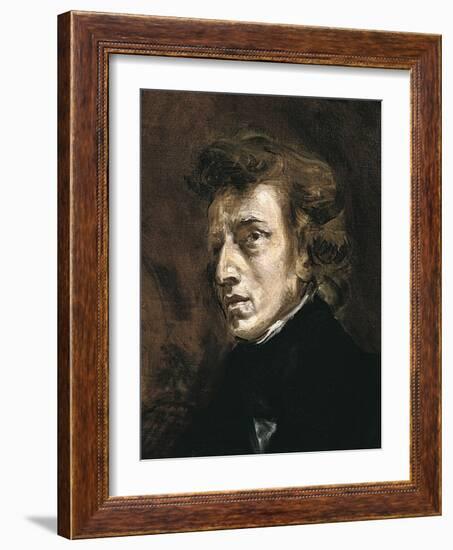 Frédéric Chopin-Eugene Delacroix-Framed Art Print