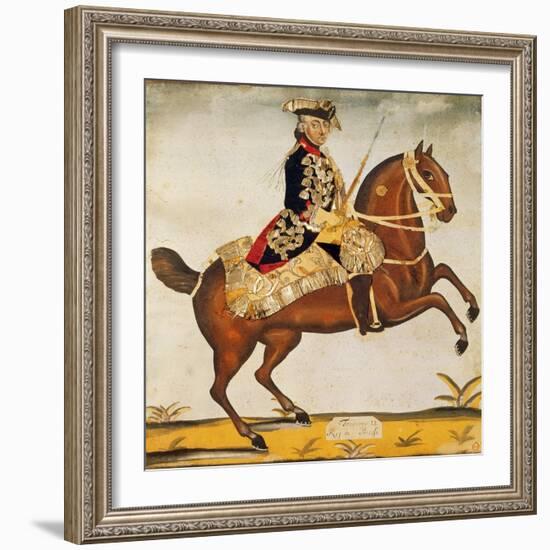 Frederic Ii the Great (1712-1786) King of Prussia (Watercolour and Gold Leaf)-German-Framed Giclee Print