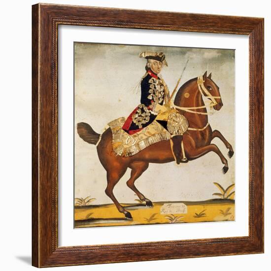 Frederic Ii the Great (1712-1786) King of Prussia (Watercolour and Gold Leaf)-German-Framed Giclee Print