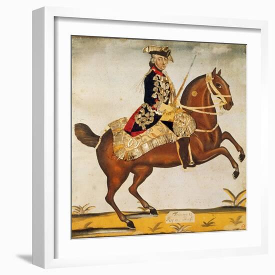 Frederic Ii the Great (1712-1786) King of Prussia (Watercolour and Gold Leaf)-German-Framed Giclee Print