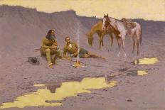 Fight for the Waterhole, 1903 (Oil on Canvas)-Frederic Remington-Giclee Print