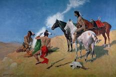 Fight for the Waterhole, 1903 (Oil on Canvas)-Frederic Remington-Giclee Print