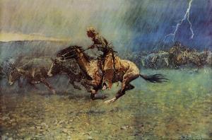 The Stampede by Frederic Sackrider Remington