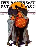 "Witch Carving Pumpkin,"October 27, 1928-Frederic Stanley-Giclee Print