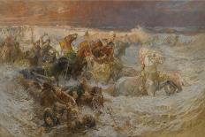 Pharaoh's Army Engulfed by the Red Sea-Frederick Arthur Bridgman-Giclee Print