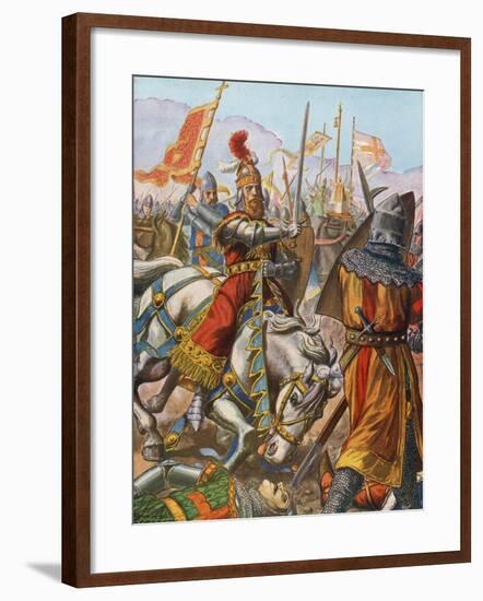 Frederick Barbarossa Is Wounded at the Battle of Legnano, 1176-Tancredi Scarpelli-Framed Giclee Print