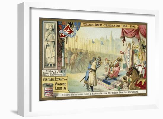 Frederick Barbarossa Takes the Cross from the Bishop of Wurzburg-null-Framed Giclee Print