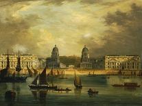 Fire at Custom House, London, 1814-Frederick Calvert-Giclee Print