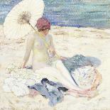 Woman in Garden, Circa 1912-Frederick Carl Frieseke-Framed Premier Image Canvas