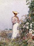 Lady in Flower Garden-Frederick Childe Hassam-Giclee Print