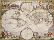 World Map from Atlas Maior, C.1705-Frederick de Wit-Giclee Print