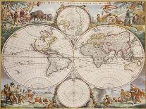 World Map from Atlas Maior, C.1705-Frederick de Wit-Framed Giclee Print